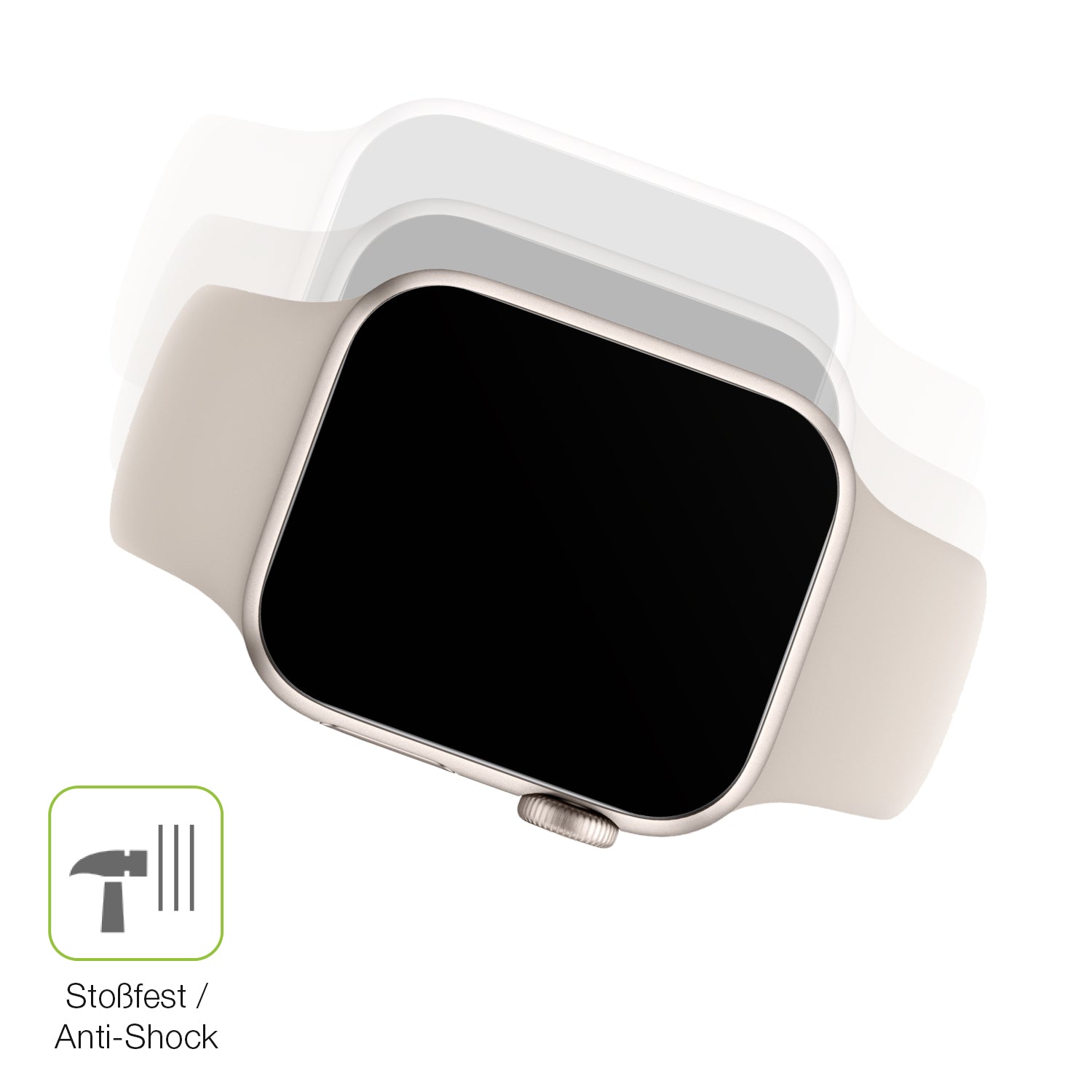 Schutz gegen Kratzer auf dem Apple Watch SE 2. Generation GPS 40mm Glas durch Schlüssel, Stöße gegen die Tischkante oder Stürze