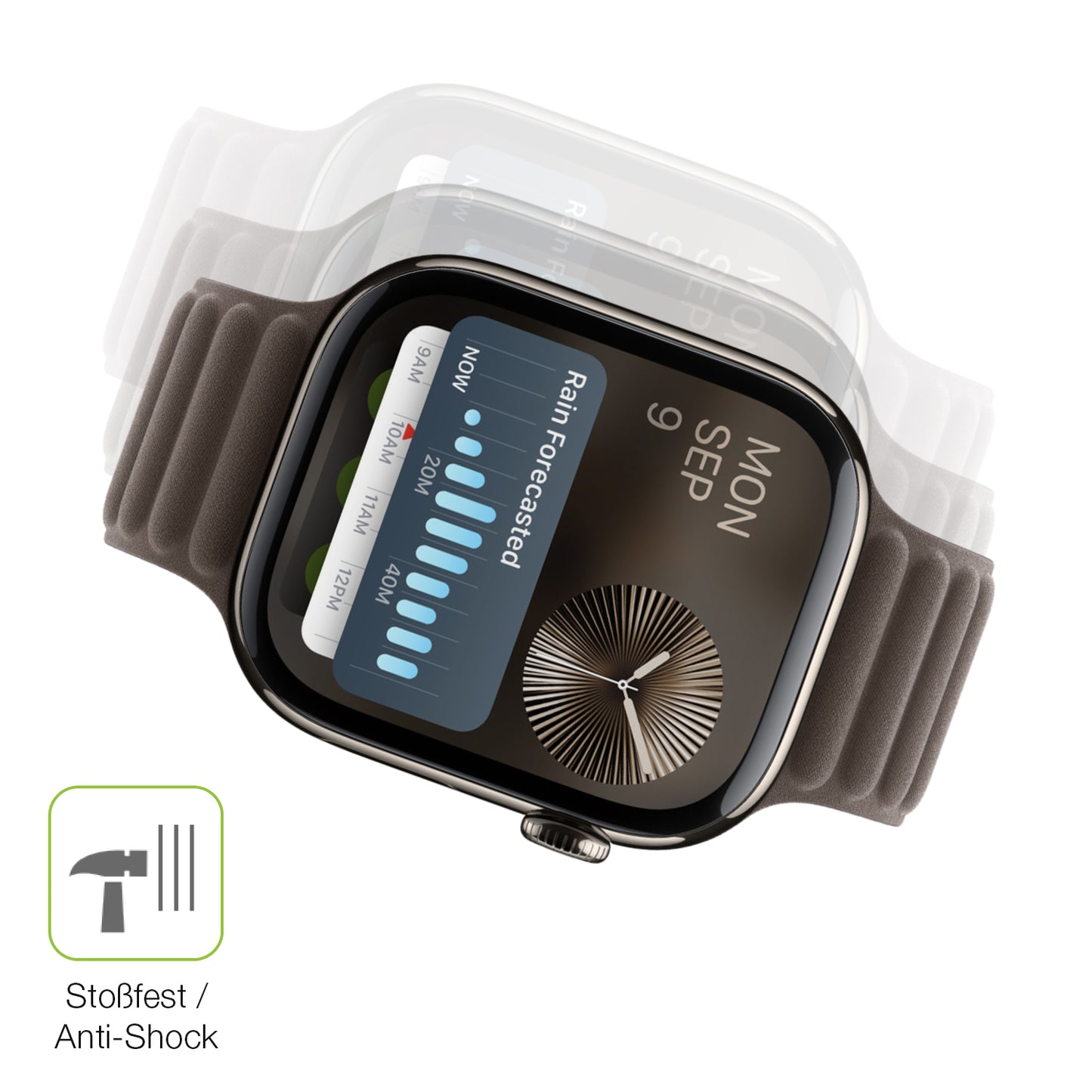Flexible TPU-Folie passend zugeschnitten für Apple Watch Series 10 (46mm), vollständige Abdeckung