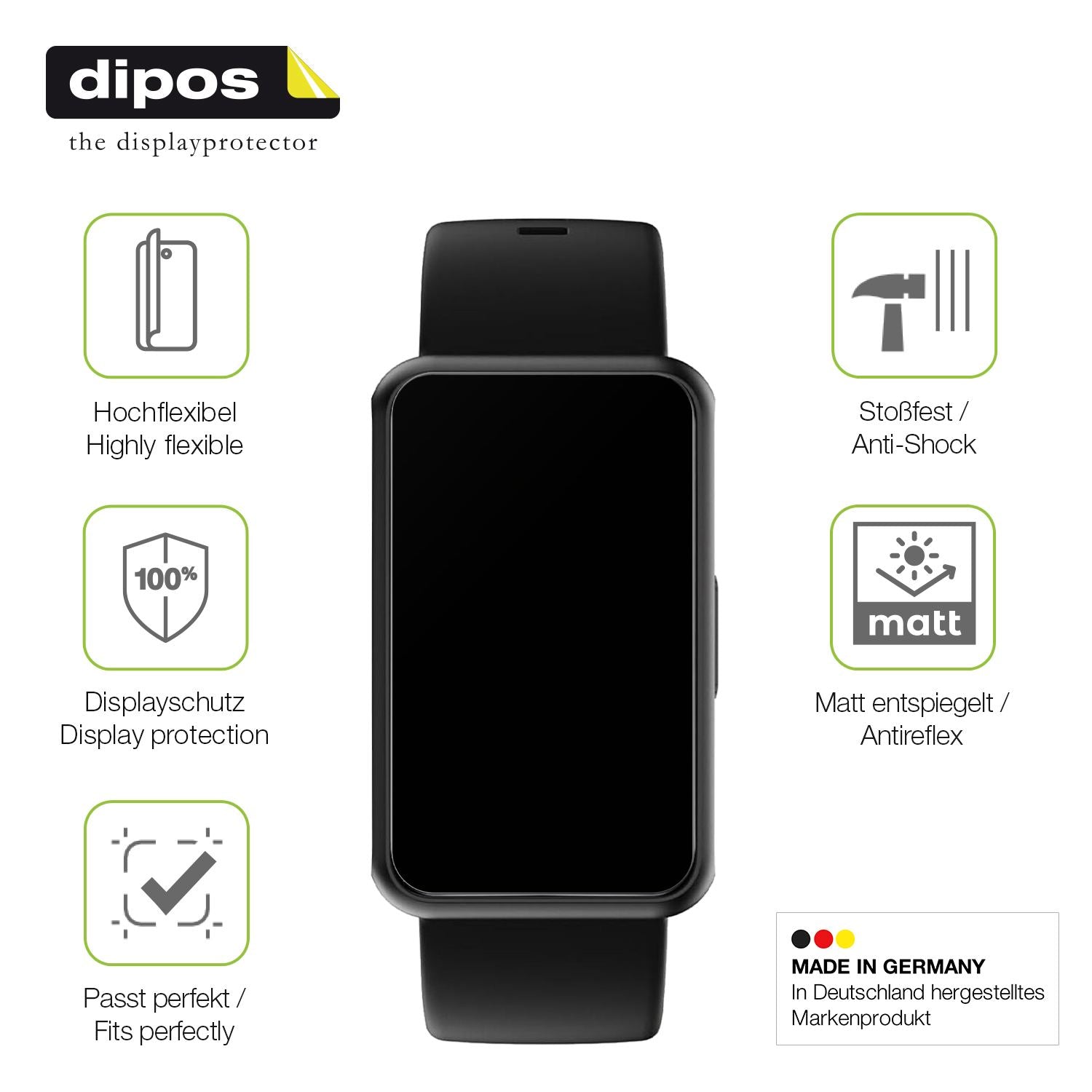Schutz gegen Kratzer auf dem Asmoda Fitnesstracker 1,47 Zoll Glas durch Schlüssel, Stöße gegen die Tischkante oder Stürze