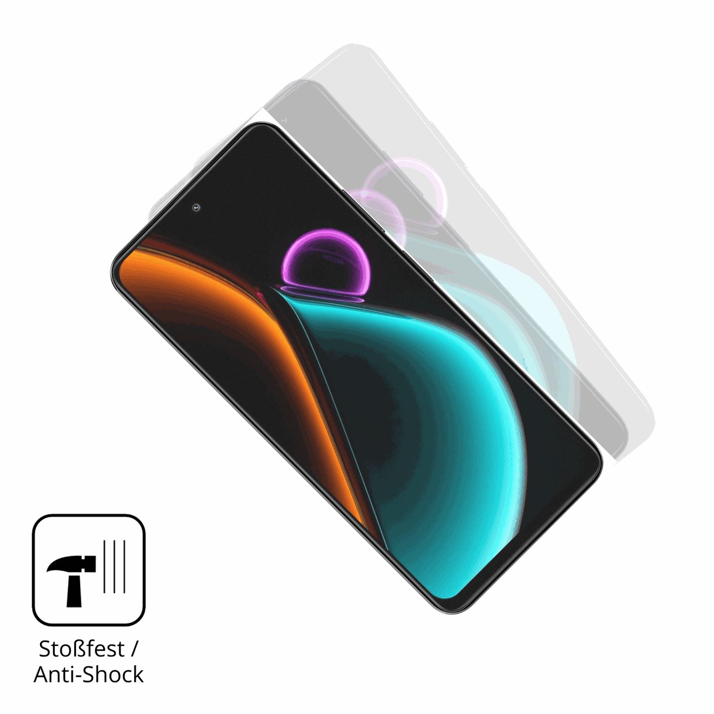 Schutz gegen Kratzer auf dem Blackview Color 6 Glas durch Schlüssel, Stöße gegen die Tischkante oder Stürze