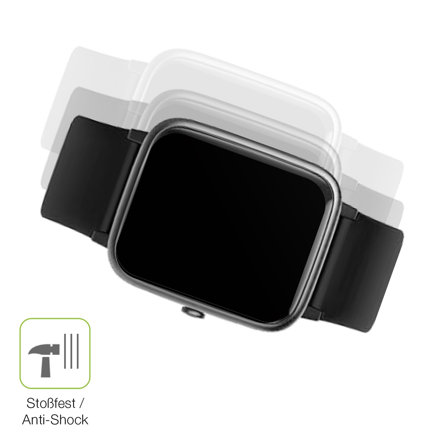Schutz gegen Kratzer auf dem Fitpolo ID205L H205L 1.3 Zoll Glas durch Schlüssel, Stöße gegen die Tischkante oder Stürze