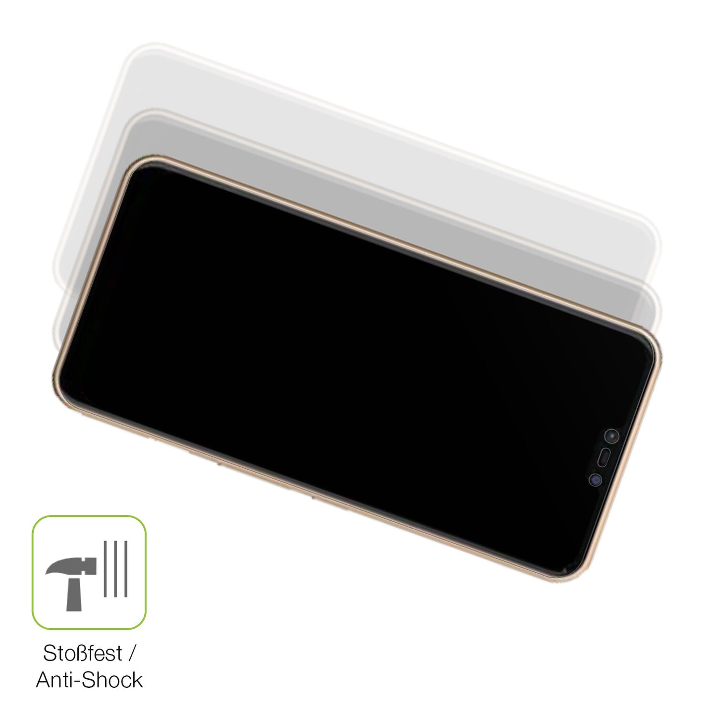 Schutz gegen Kratzer auf dem Fujitsu Arrows M05 Glas durch Schlüssel, Stöße gegen die Tischkante oder Stürze