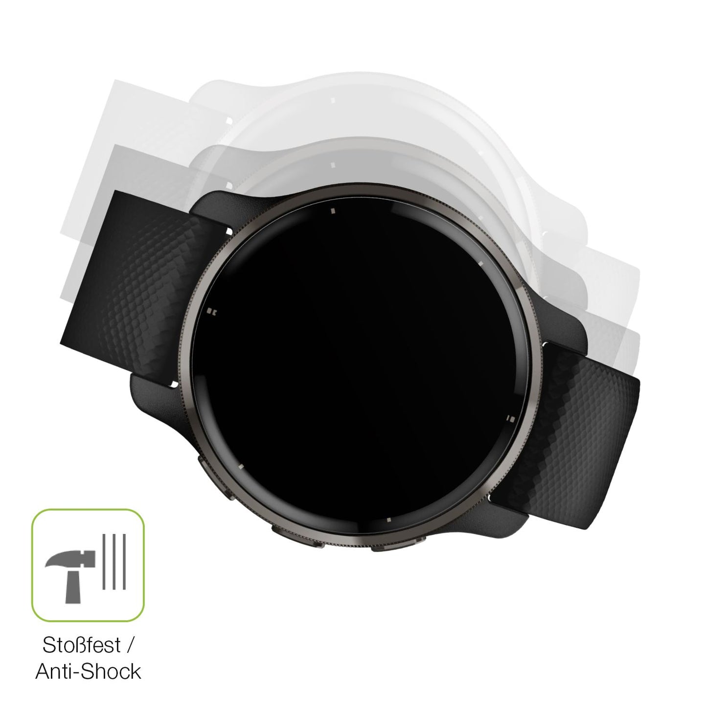 Schutz gegen Kratzer auf dem Garmin Venu 2 Plus (43mm) Glas durch Schlüssel, Stöße gegen die Tischkante oder Stürze