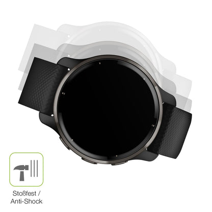 Schutz gegen Kratzer auf dem Garmin Venu 2 Plus (43mm) Glas durch Schlüssel, Stöße gegen die Tischkante oder Stürze
