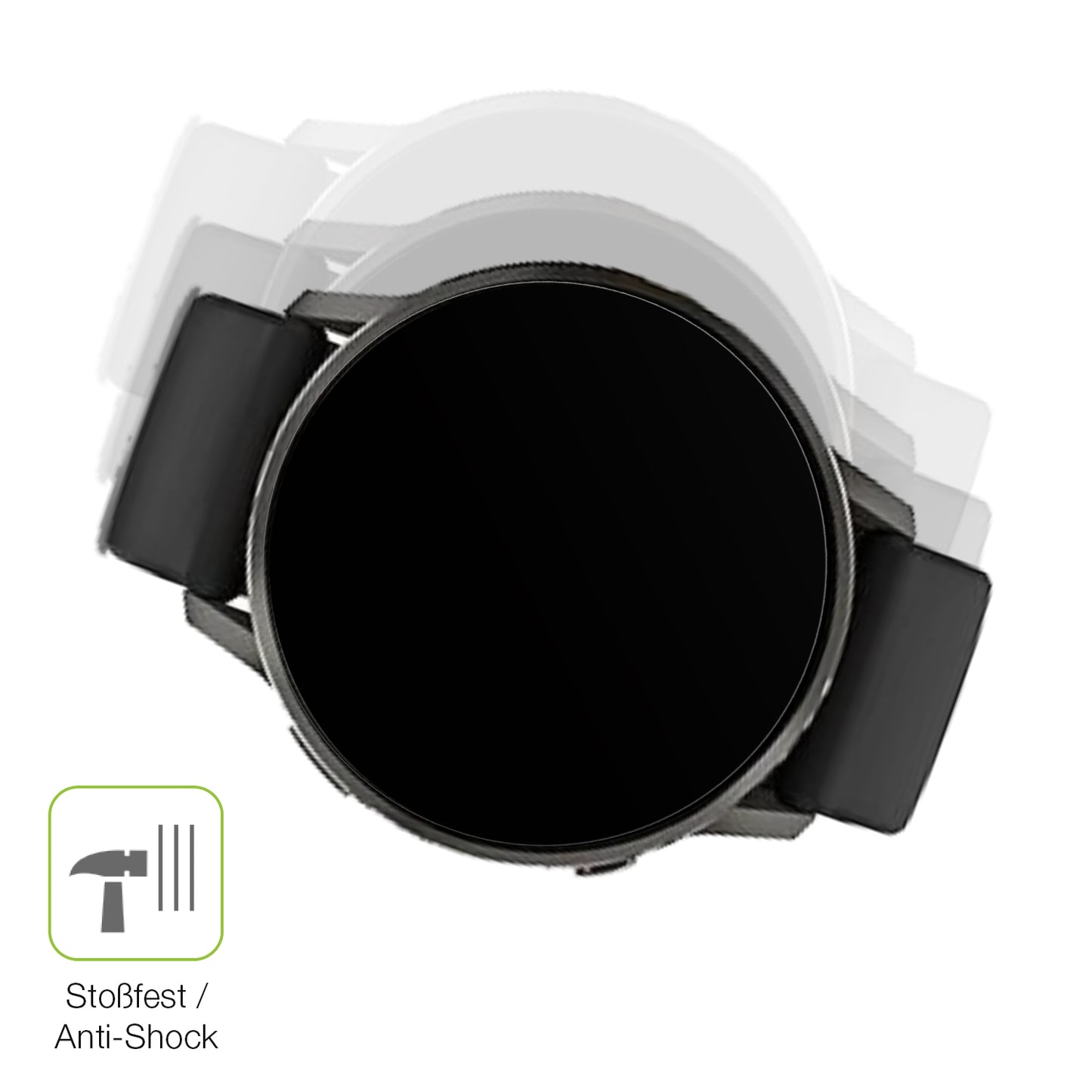 Schutz gegen Kratzer auf dem Garmin Venu 4 41mm Glas durch Schlüssel, Stöße gegen die Tischkante oder Stürze