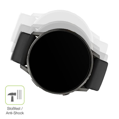 Schutz gegen Kratzer auf dem Garmin Venu 4 41mm Glas durch Schlüssel, Stöße gegen die Tischkante oder Stürze