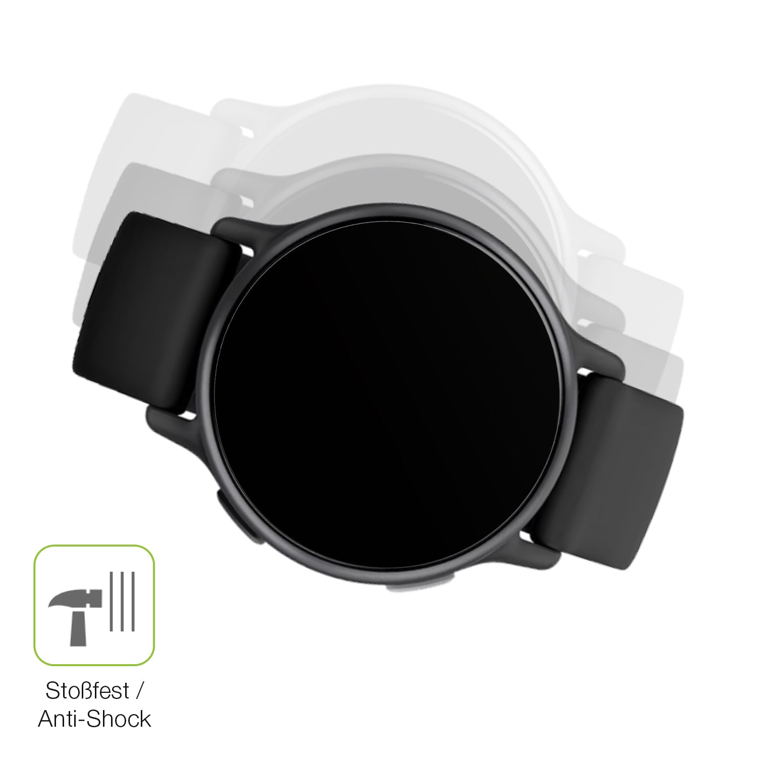 Schutz gegen Kratzer auf dem Garmin Vivoactive 5 Glas durch Schlüssel, Stöße gegen die Tischkante oder Stürze