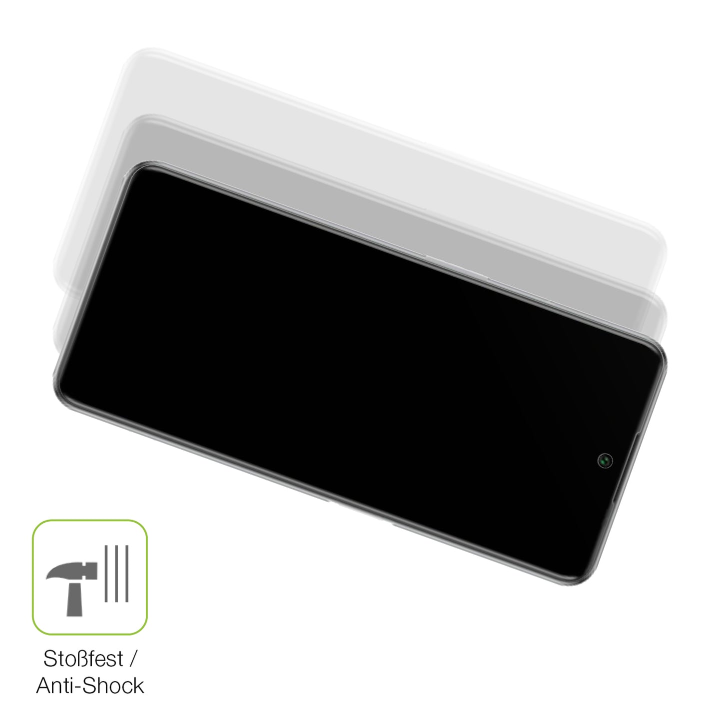 Schutz gegen Kratzer auf dem General Mobile GM22 Pro Glas durch Schlüssel, Stöße gegen die Tischkante oder Stürze