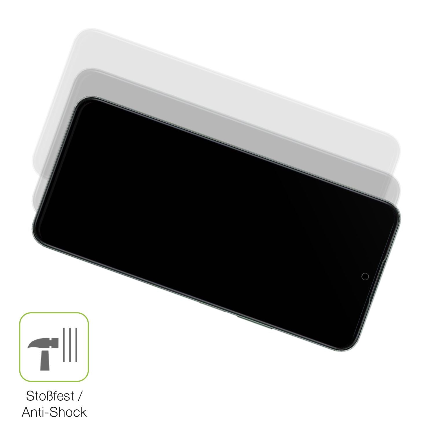 Schutz gegen Kratzer auf dem Honor Play 70 Plus Glas durch Schlüssel, Stöße gegen die Tischkante oder Stürze