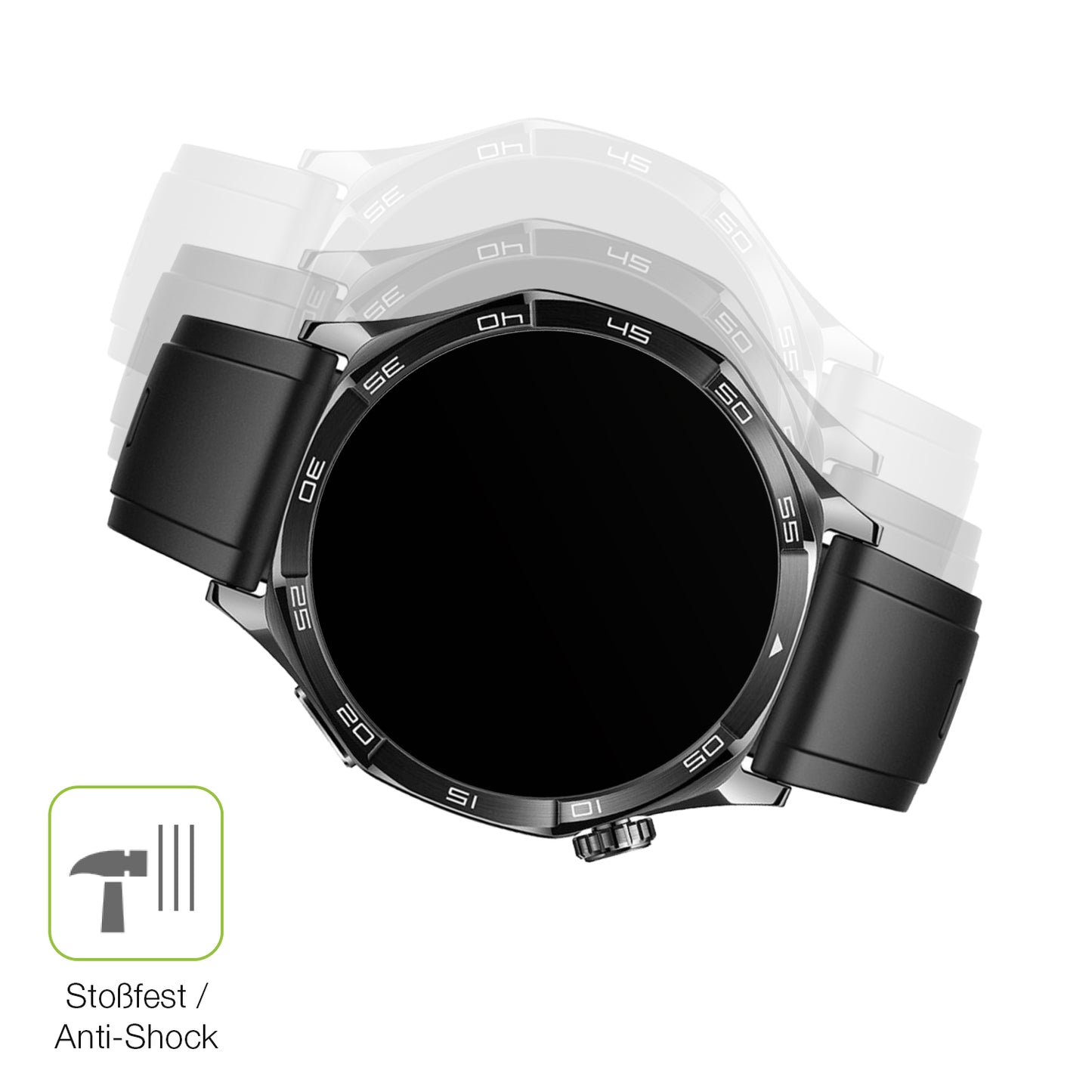 Schutz gegen Kratzer auf dem Huawei Watch 5 42mm Glas durch Schlüssel, Stöße gegen die Tischkante oder Stürze
