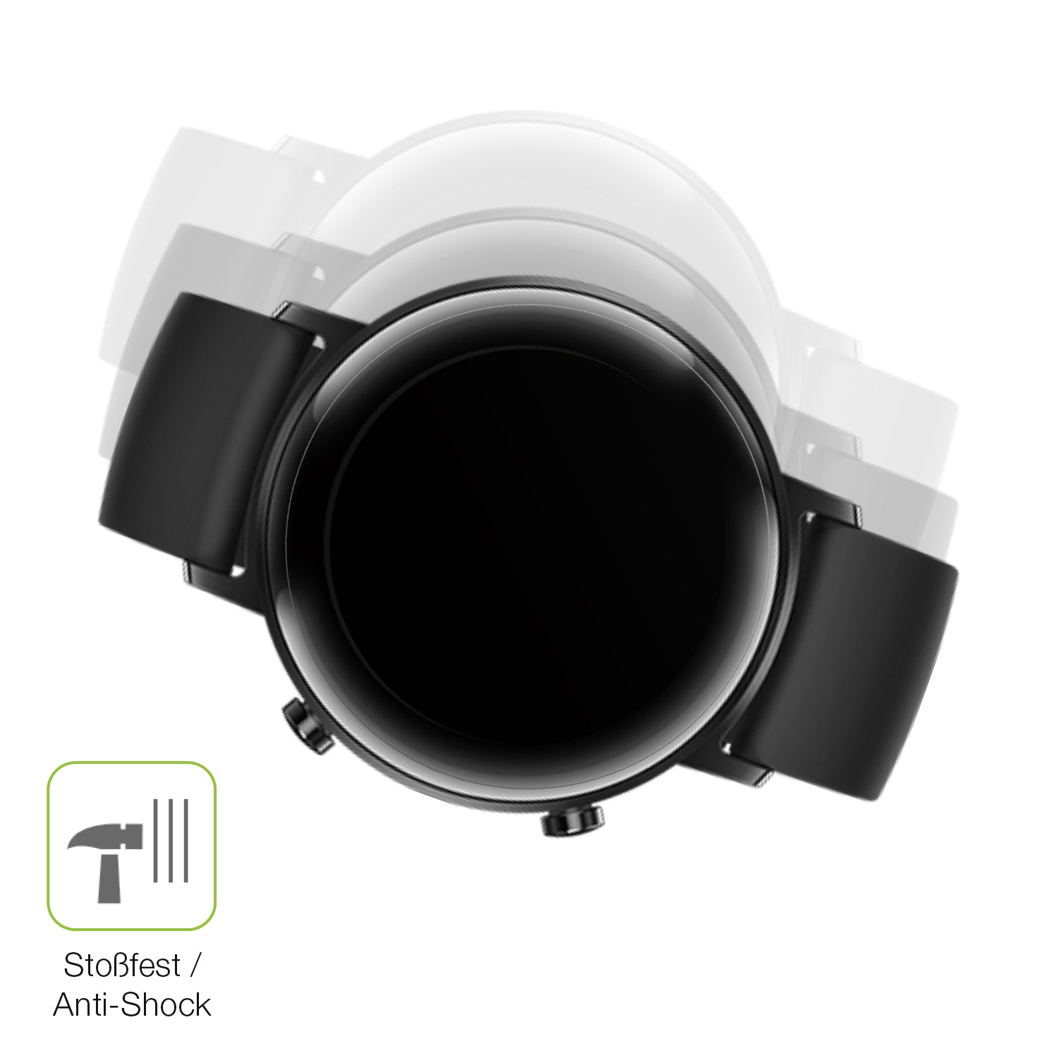 Schutz gegen Kratzer auf dem Huawei Watch GT2 42mm Glas durch Schlüssel, Stöße gegen die Tischkante oder Stürze