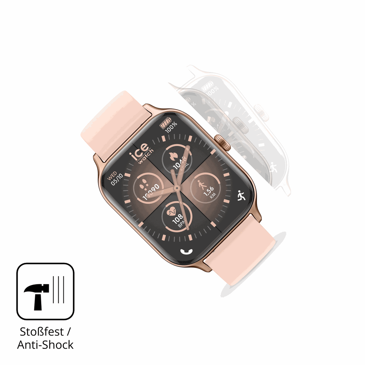 Schutz gegen Kratzer auf dem Ice-Watch Ice Fit RT 3.0 40mm Glas durch Schl�ssel, St��e gegen die Tischkante oder St�rze