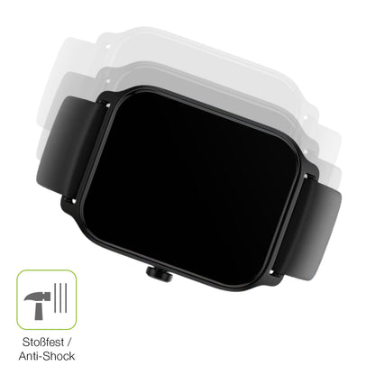 Schutz gegen Kratzer auf dem IFMDA 1.8 Zoll Smartwatch Glas durch Schlüssel, Stöße gegen die Tischkante oder Stürze