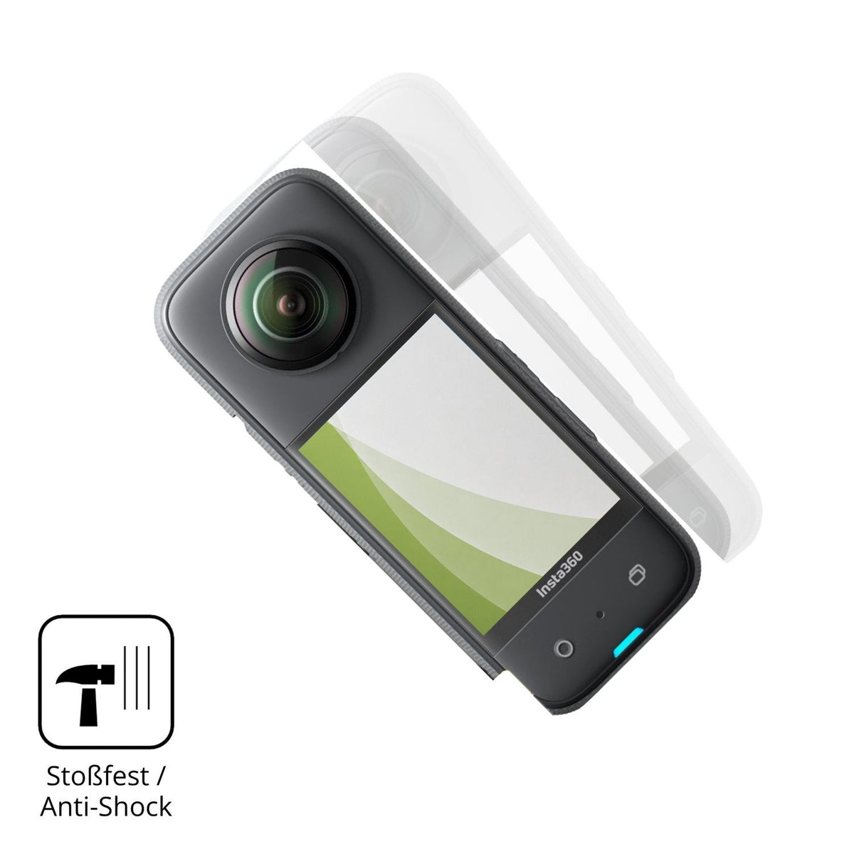 Schutz gegen Kratzer auf dem Insta360 X3 Glas durch Schlüssel, Stöße gegen die Tischkante oder Stürze