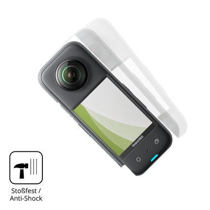 Schutz gegen Kratzer auf dem Insta360 X3 Glas durch Schlüssel, Stöße gegen die Tischkante oder Stürze