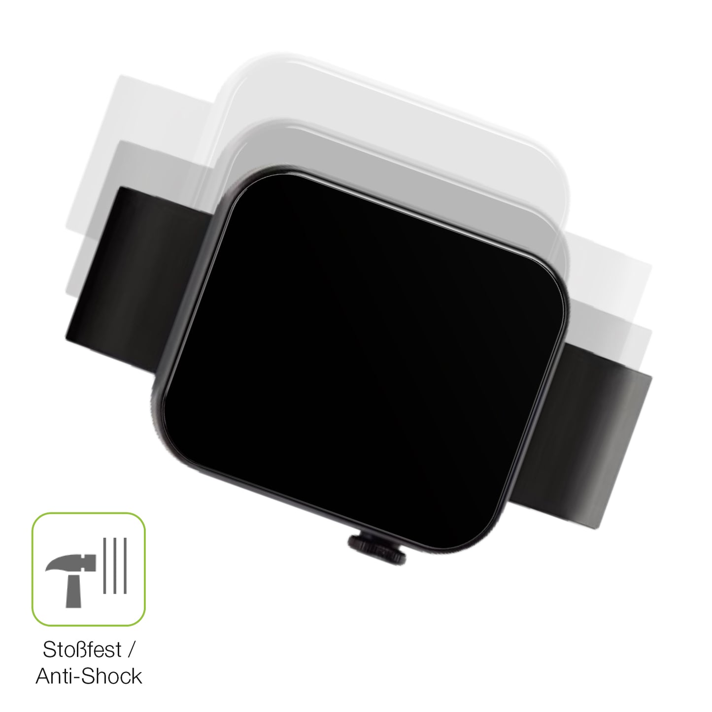 Schutz gegen Kratzer auf dem Kendox Life Tracker Glas durch Schlüssel, Stöße gegen die Tischkante oder Stürze