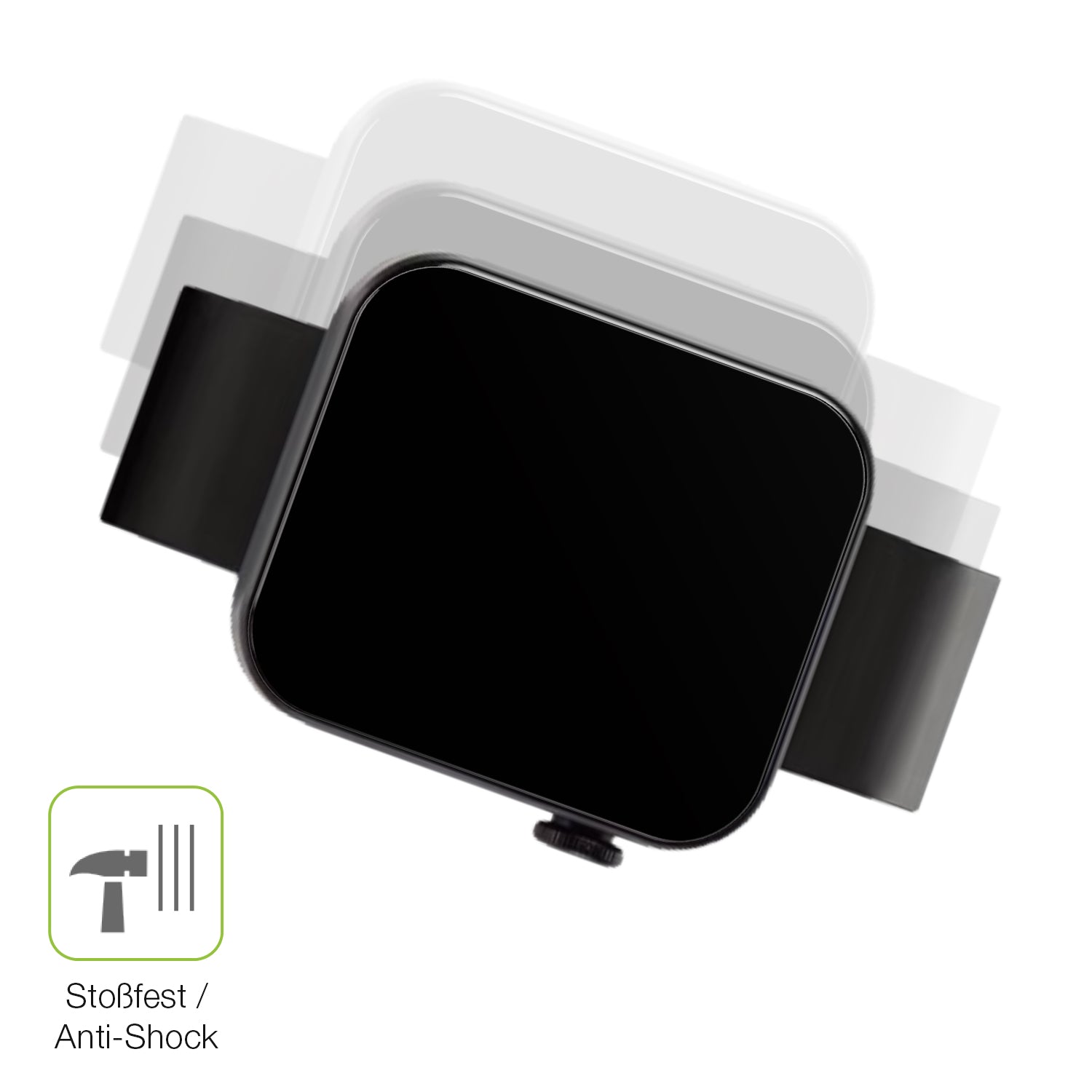 Schutz gegen Kratzer auf dem Kendox Life Tracker Glas durch Schlüssel, Stöße gegen die Tischkante oder Stürze