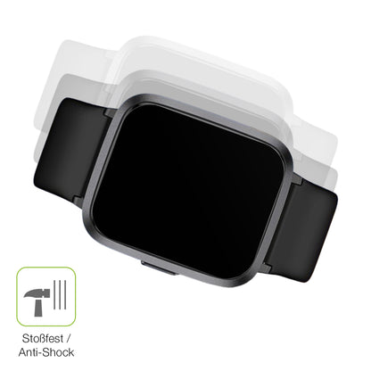 Schutz gegen Kratzer auf dem LETSACTIV ID205U Smartwatch Glas durch Schlüssel, Stöße gegen die Tischkante oder Stürze