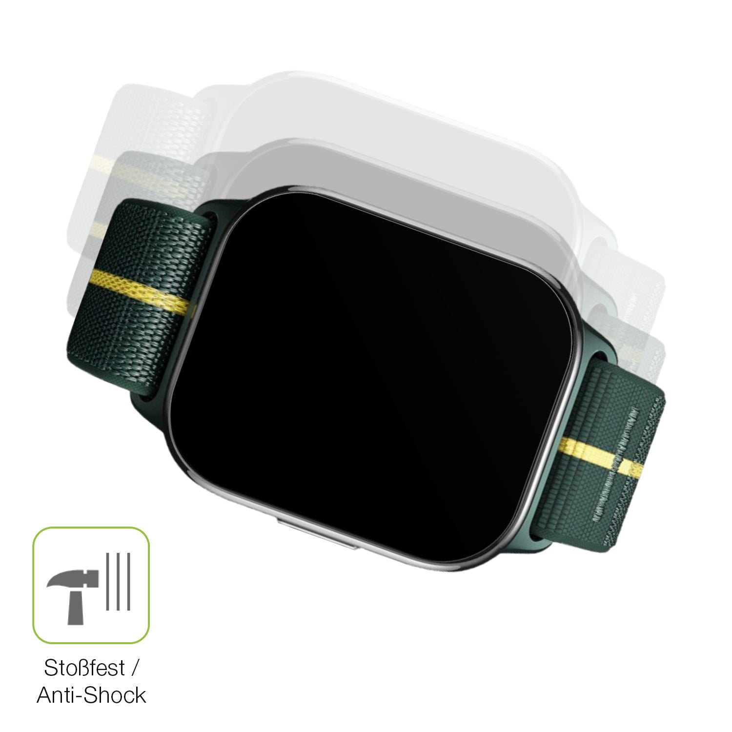 Schutz gegen Kratzer auf dem Motorola Moto Watch Fit Glas durch Schlüssel, Stöße gegen die Tischkante oder Stürze