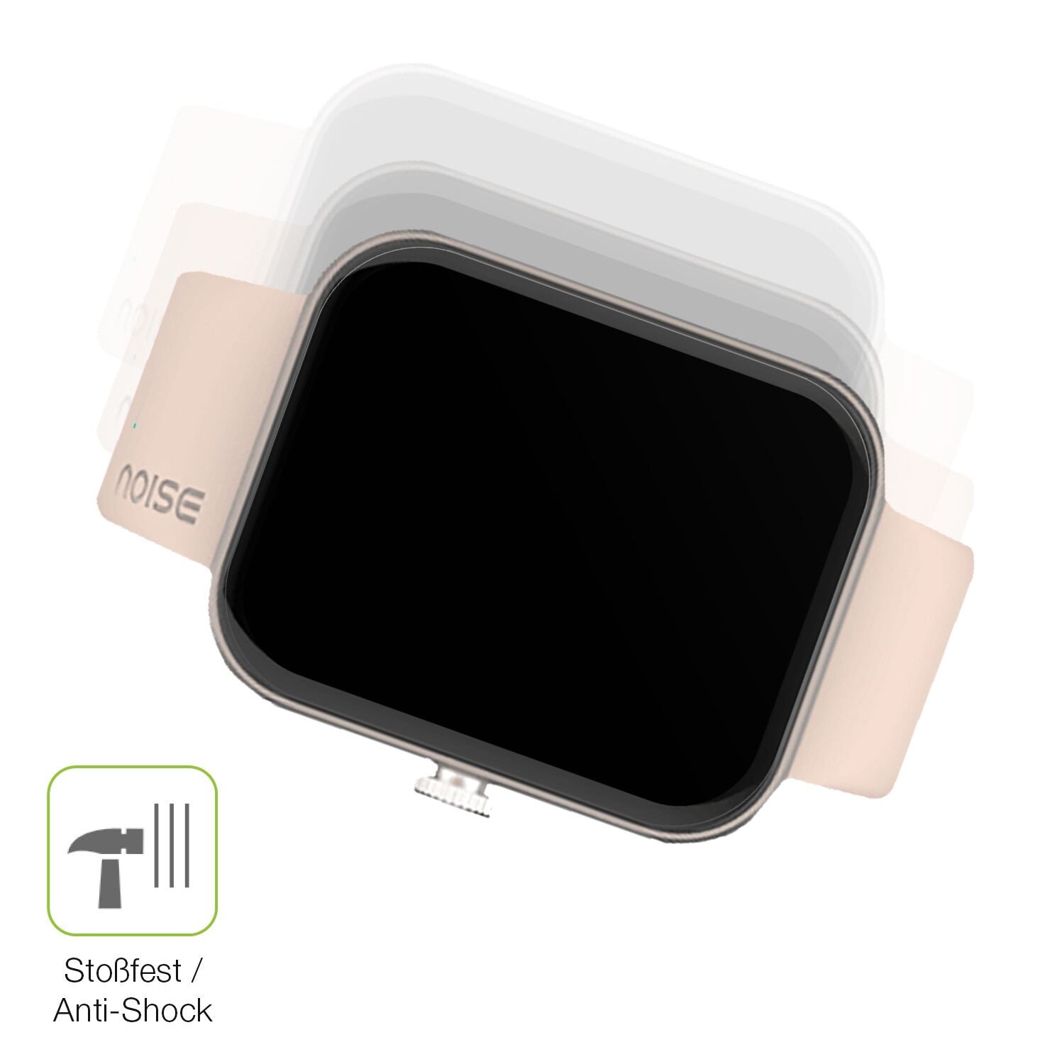 Schutz gegen Kratzer auf dem Noise Colorfit Pulse Grand Glas durch Schlüssel, Stöße gegen die Tischkante oder Stürze
