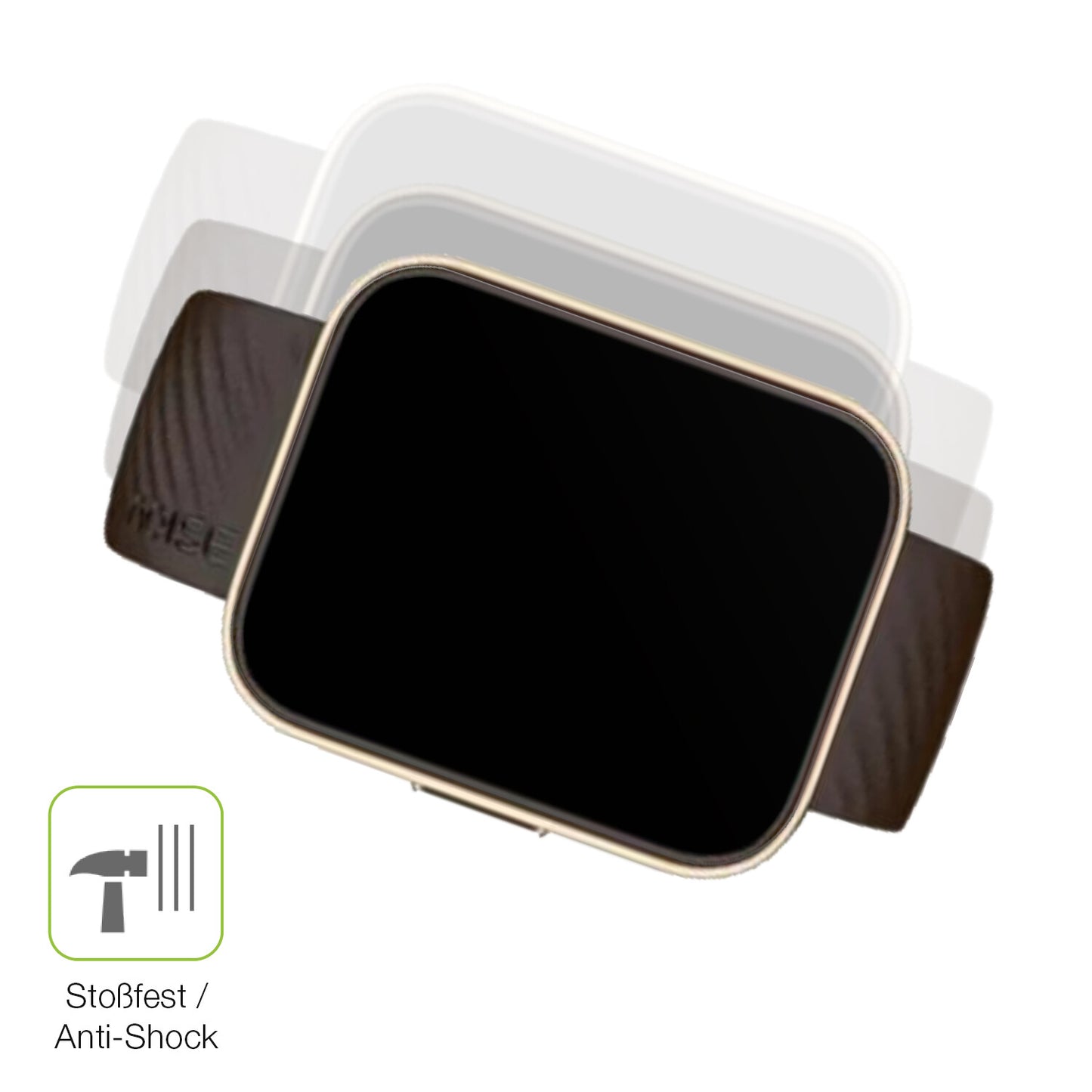 Schutz gegen Kratzer auf dem Noise Colorfit Vision 2 Buzz Glas durch Schlüssel, Stöße gegen die Tischkante oder Stürze