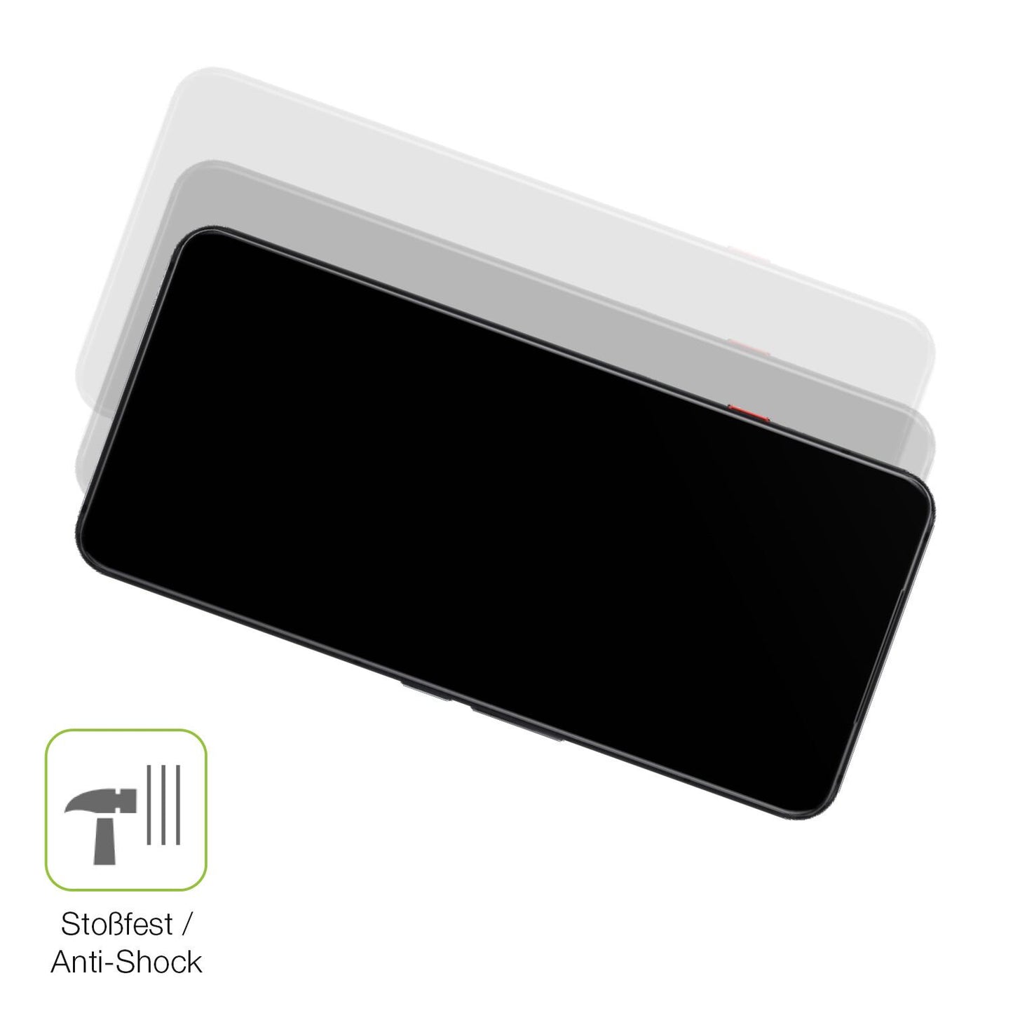 Schutz gegen Kratzer auf dem Nubia Red Magic 7s Pro Glas durch Schlüssel, Stöße gegen die Tischkante oder Stürze