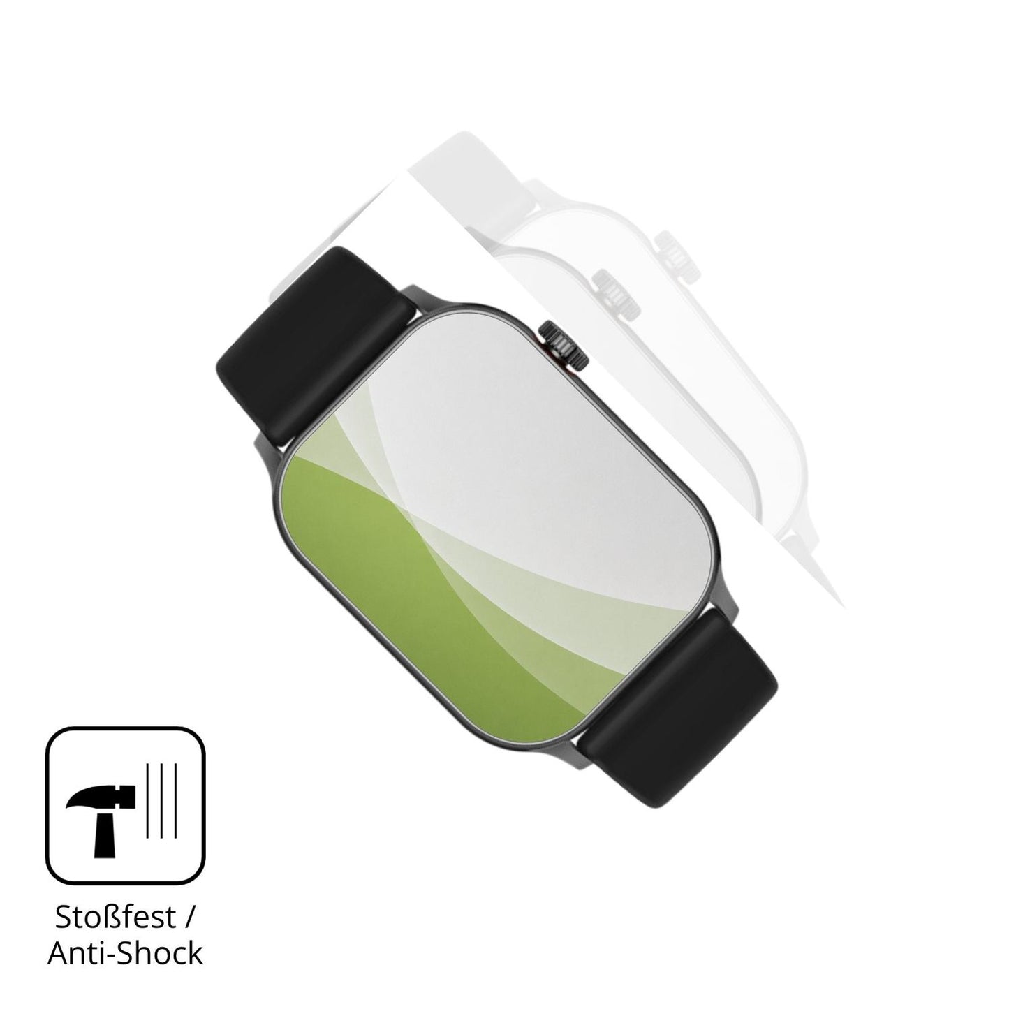 Schutz gegen Kratzer auf dem OOQE Watch Pro 8 Glas durch Schlüssel, Stöße gegen die Tischkante oder Stürze