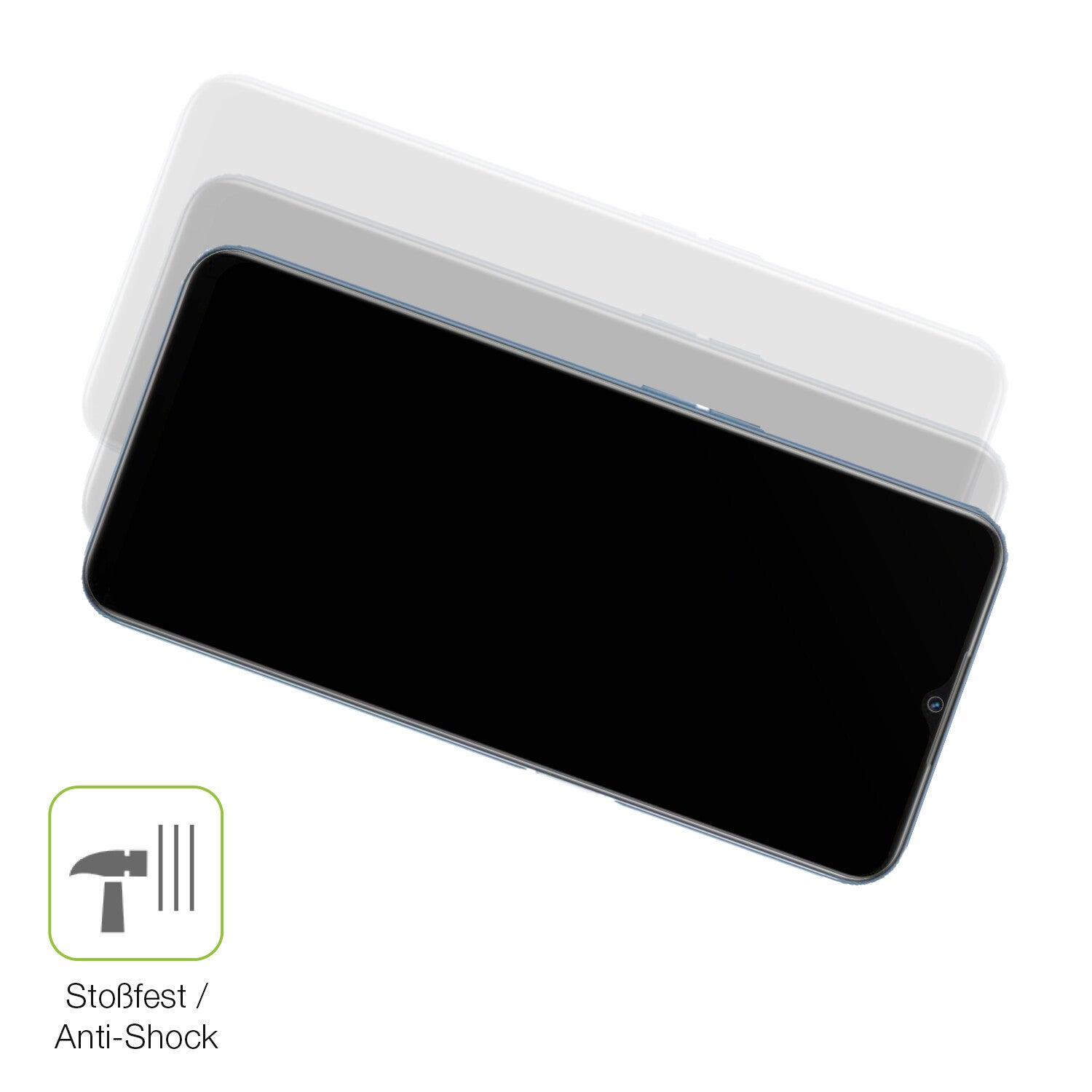 Schutz gegen Kratzer auf dem Oppo A16 Glas durch Schlüssel, Stöße gegen die Tischkante oder Stürze