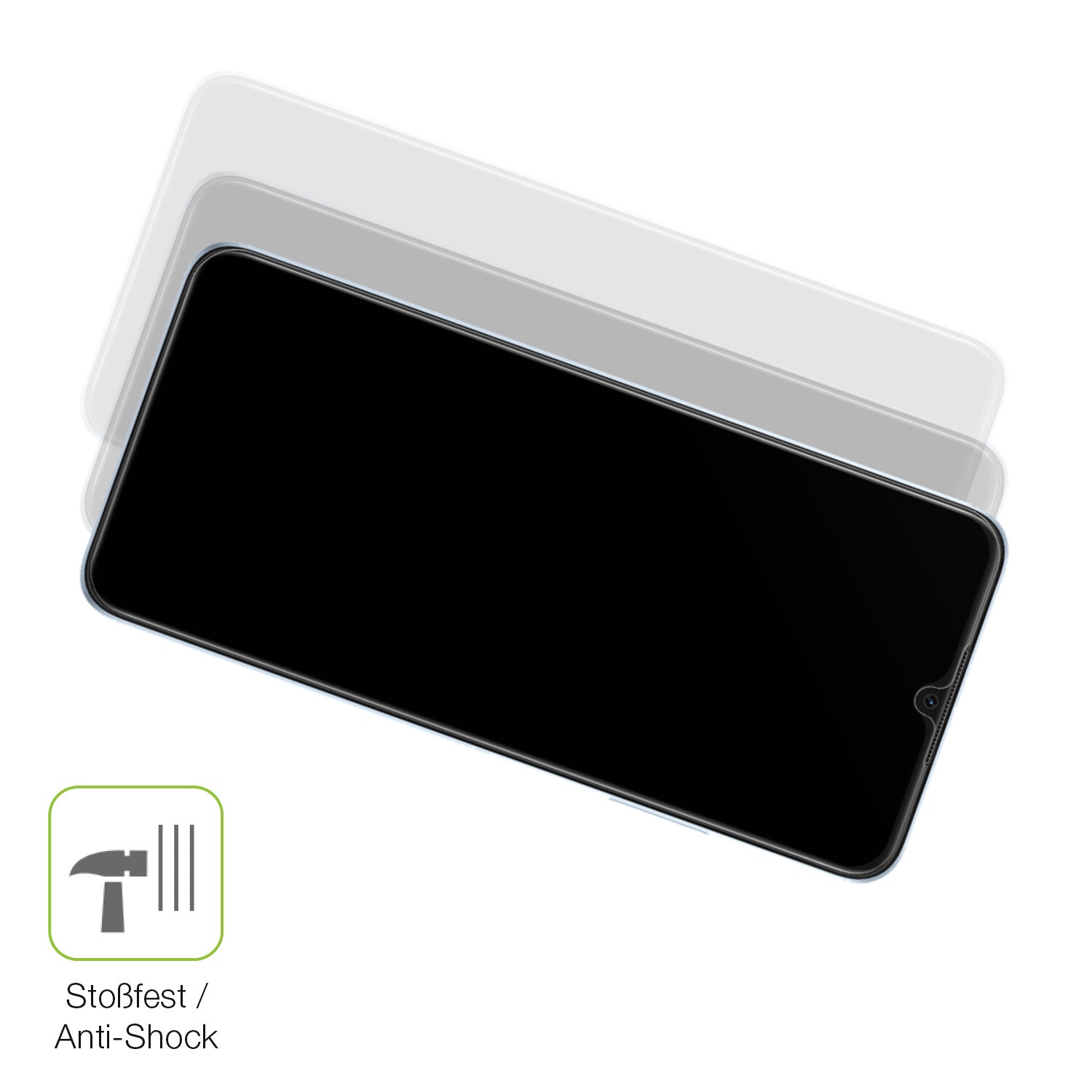 Schutz gegen Kratzer auf dem Oppo A17 Glas durch Schlüssel, Stöße gegen die Tischkante oder Stürze