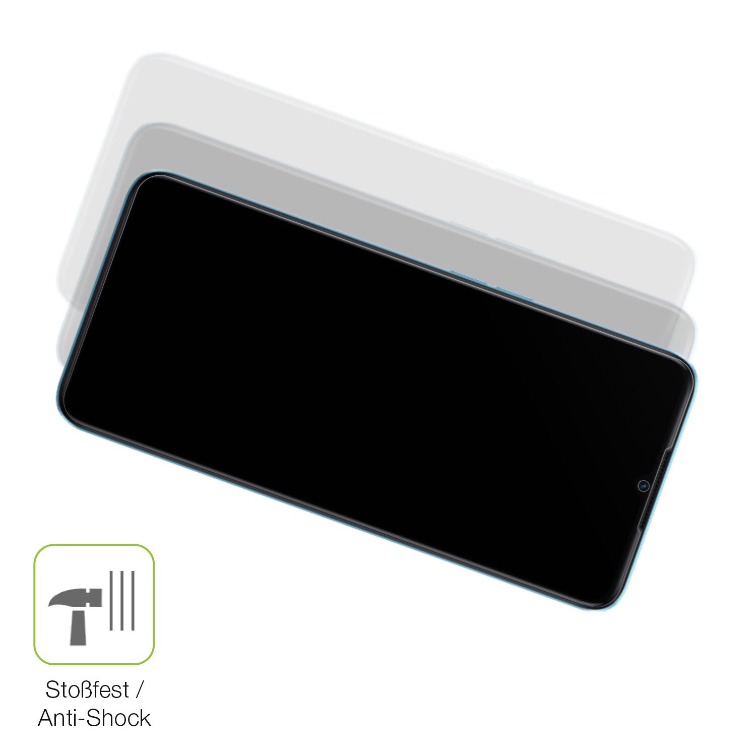Schutz gegen Kratzer auf dem Oppo A57 5G Glas durch Schlüssel, Stöße gegen die Tischkante oder Stürze