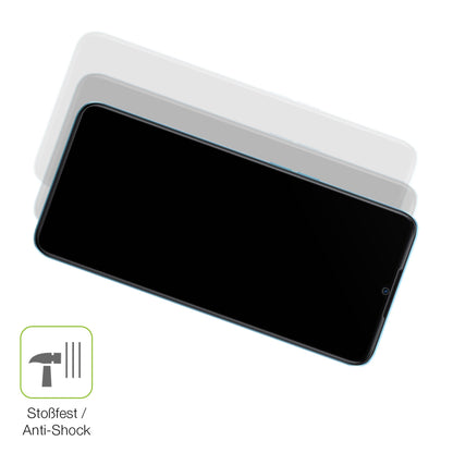 Schutz gegen Kratzer auf dem Oppo A57 5G Glas durch Schlüssel, Stöße gegen die Tischkante oder Stürze