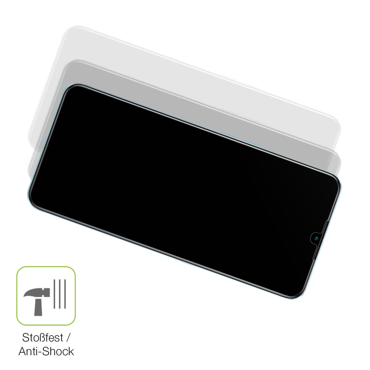 Schutz gegen Kratzer auf dem Oppo A58 Glas durch Schlüssel, Stöße gegen die Tischkante oder Stürze