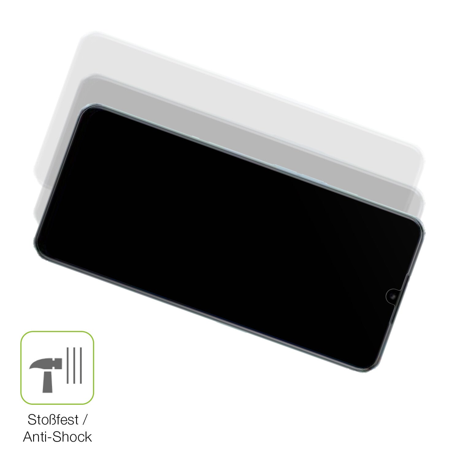 Schutz gegen Kratzer auf dem OPPO A58x Glas durch Schlüssel, Stöße gegen die Tischkante oder Stürze