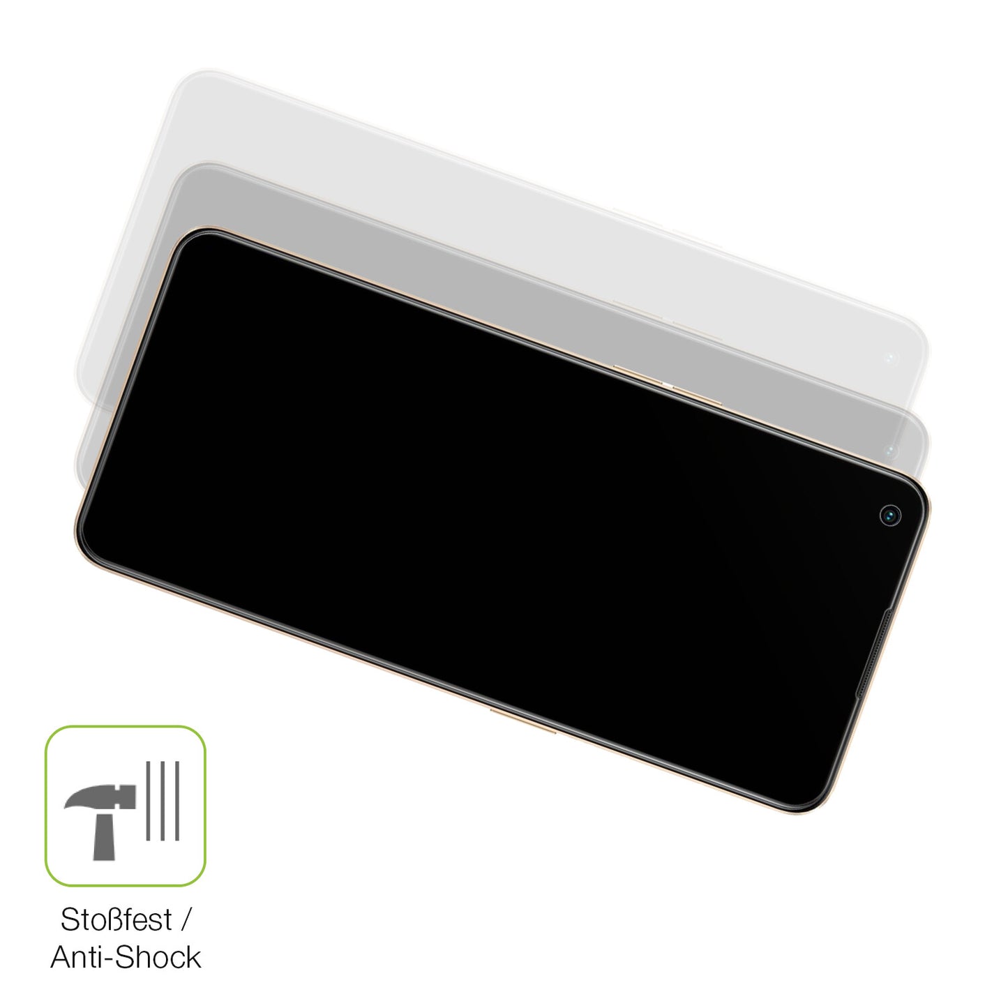 Schutz gegen Kratzer auf dem Oppo F21 Pro Glas durch Schlüssel, Stöße gegen die Tischkante oder Stürze