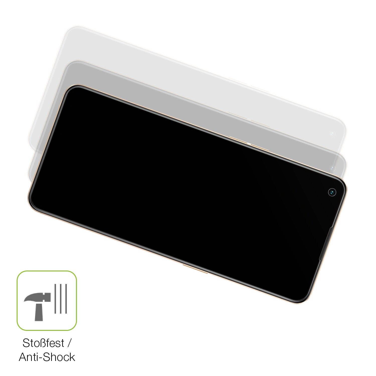 Schutz gegen Kratzer auf dem Oppo F21 Pro Glas durch Schlüssel, Stöße gegen die Tischkante oder Stürze