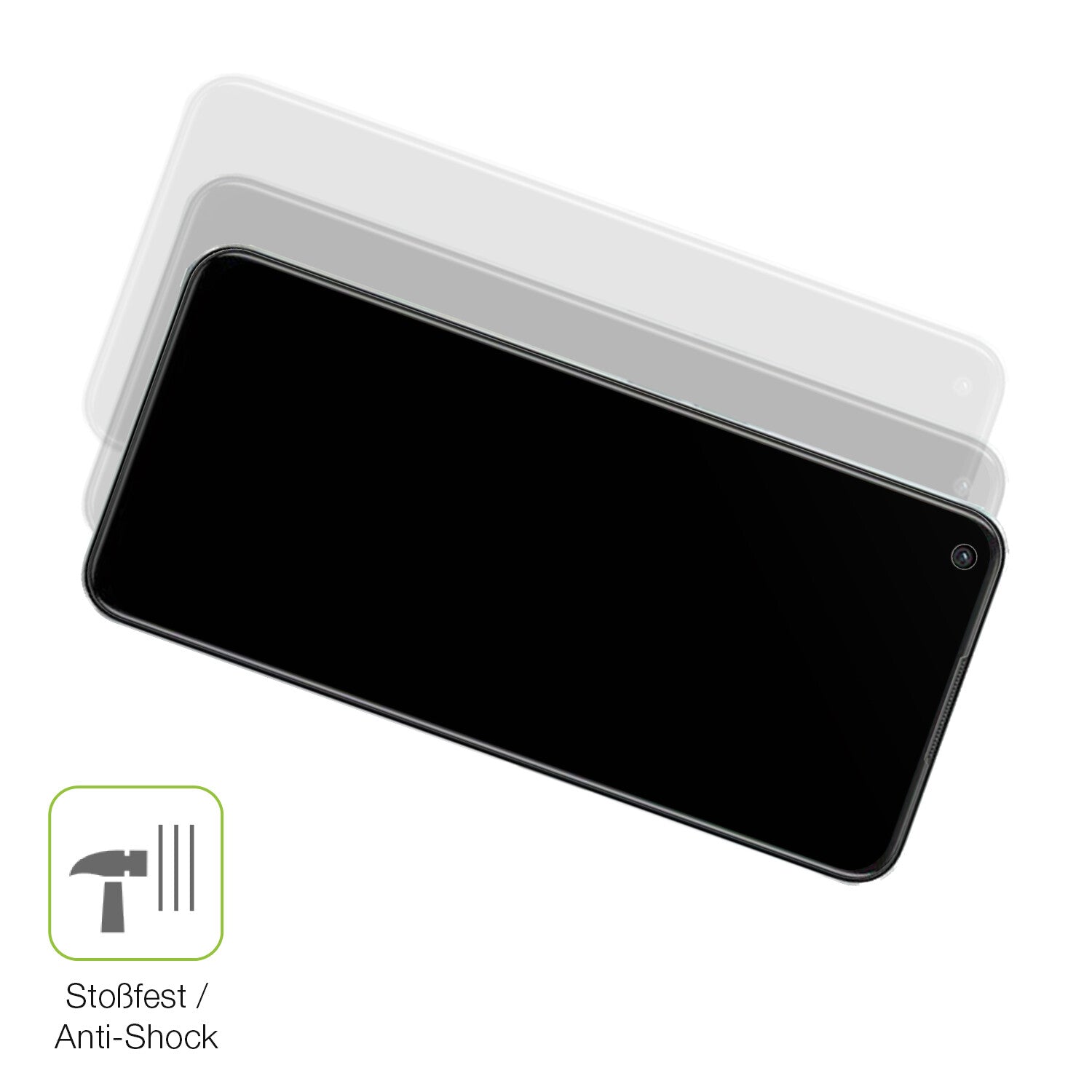 Schutz gegen Kratzer auf dem Oppo K10x Glas durch Schlüssel, Stöße gegen die Tischkante oder Stürze