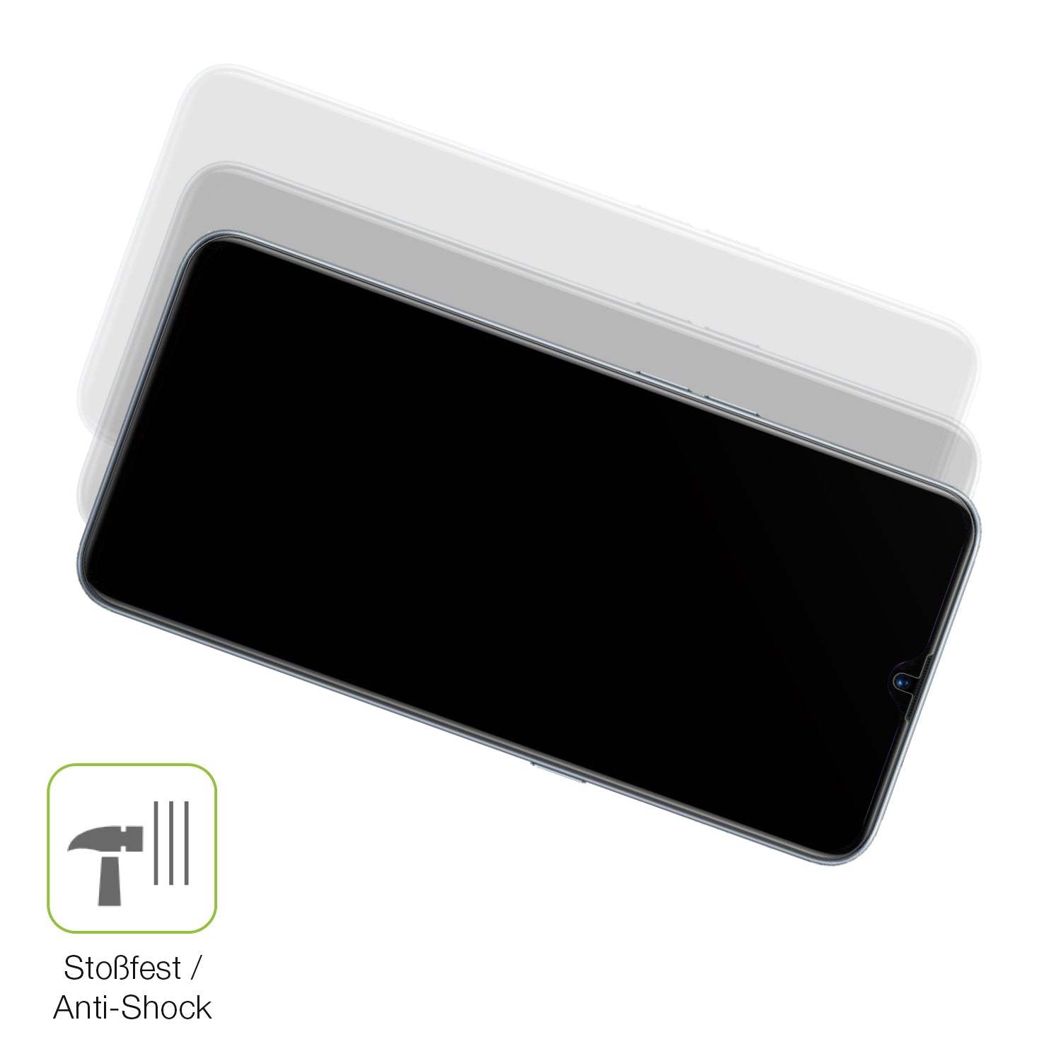 Schutz gegen Kratzer auf dem Oppo Realme XT Glas durch Schlüssel, Stöße gegen die Tischkante oder Stürze