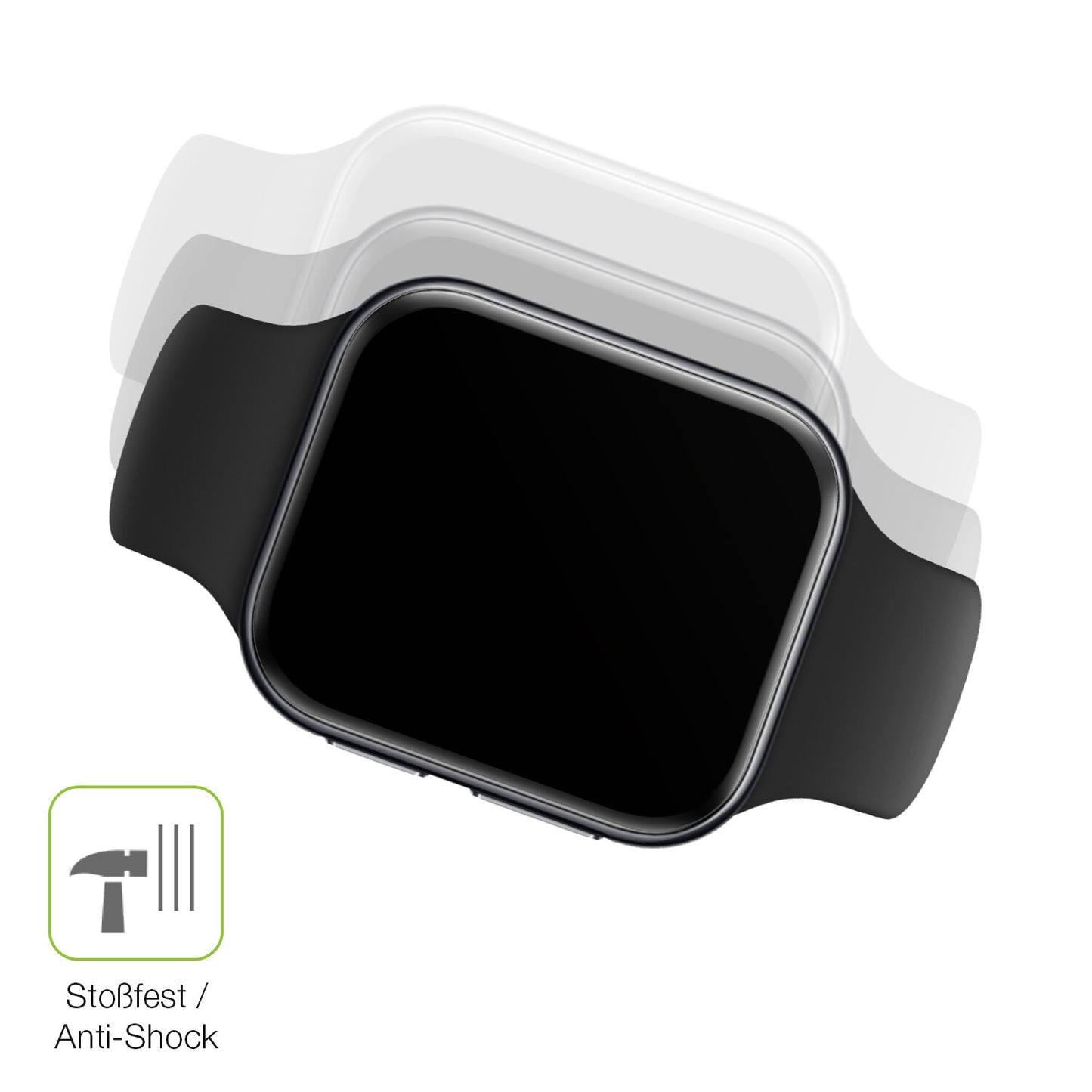 Schutz gegen Kratzer auf dem Oppo Watch 3 Glas durch Schlüssel, Stöße gegen die Tischkante oder Stürze