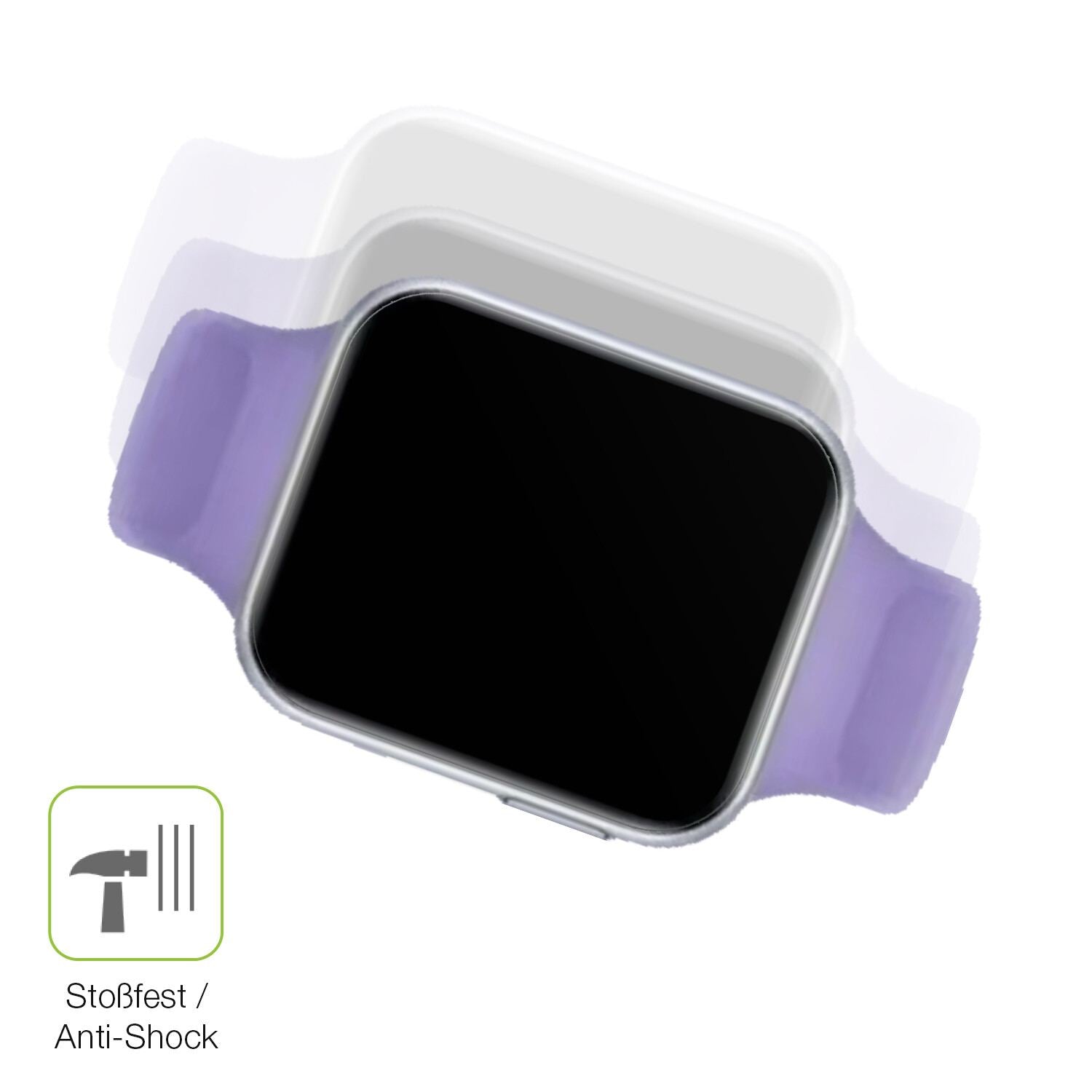 Schutz gegen Kratzer auf dem Oppo Watch SE Glas durch Schlüssel, Stöße gegen die Tischkante oder Stürze