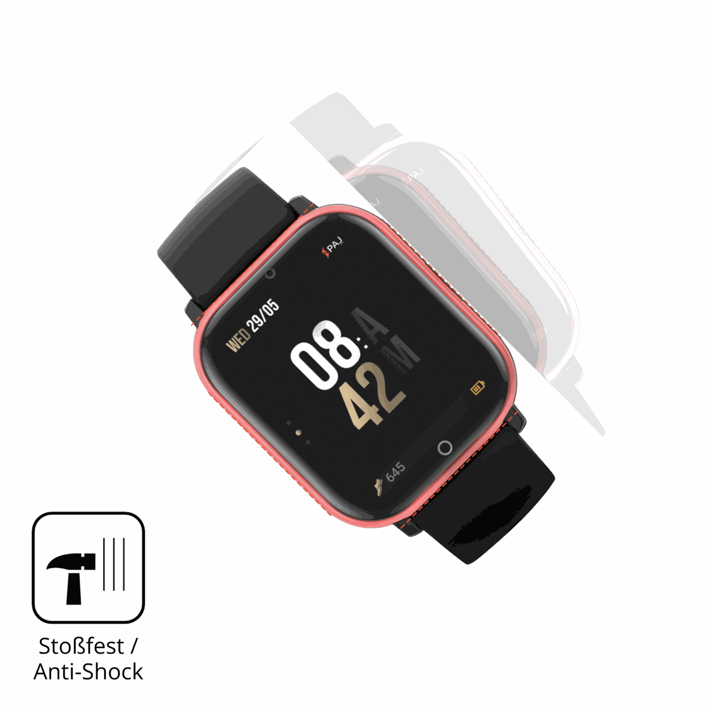 Schutz gegen Kratzer auf dem PAJ GPS Tracker Kids Smartwatch Glas durch Schl�ssel, St��e gegen die Tischkante oder St�rze