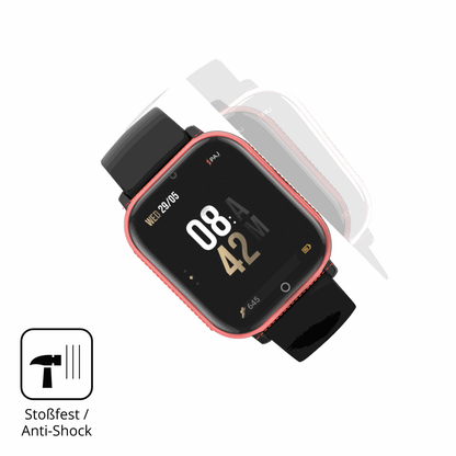 Schutz gegen Kratzer auf dem PAJ GPS Tracker Kids Smartwatch Glas durch Schl�ssel, St��e gegen die Tischkante oder St�rze