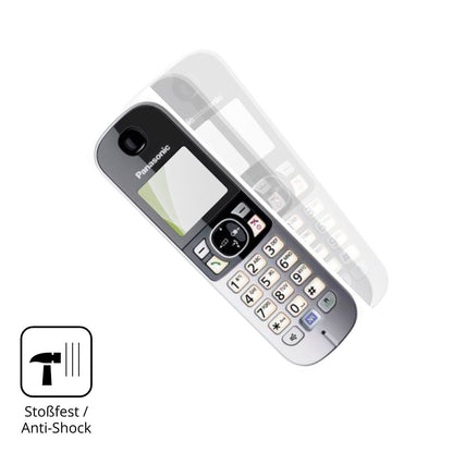Schutz gegen Kratzer auf dem Panasonic KX-TG6823 Glas durch Schlüssel, Stöße gegen die Tischkante oder Stürze