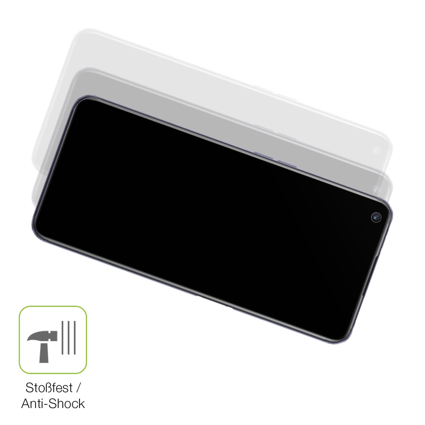 Schutz gegen Kratzer auf dem Realme Q3s Glas durch Schlüssel, Stöße gegen die Tischkante oder Stürze