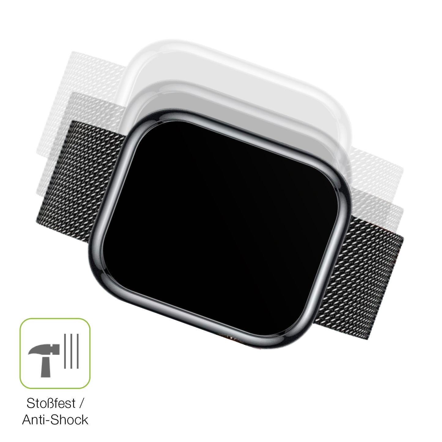 Schutz gegen Kratzer auf dem Ruxingx 1.47 Zoll Smartwatch Glas durch Schlüssel, Stöße gegen die Tischkante oder Stürze