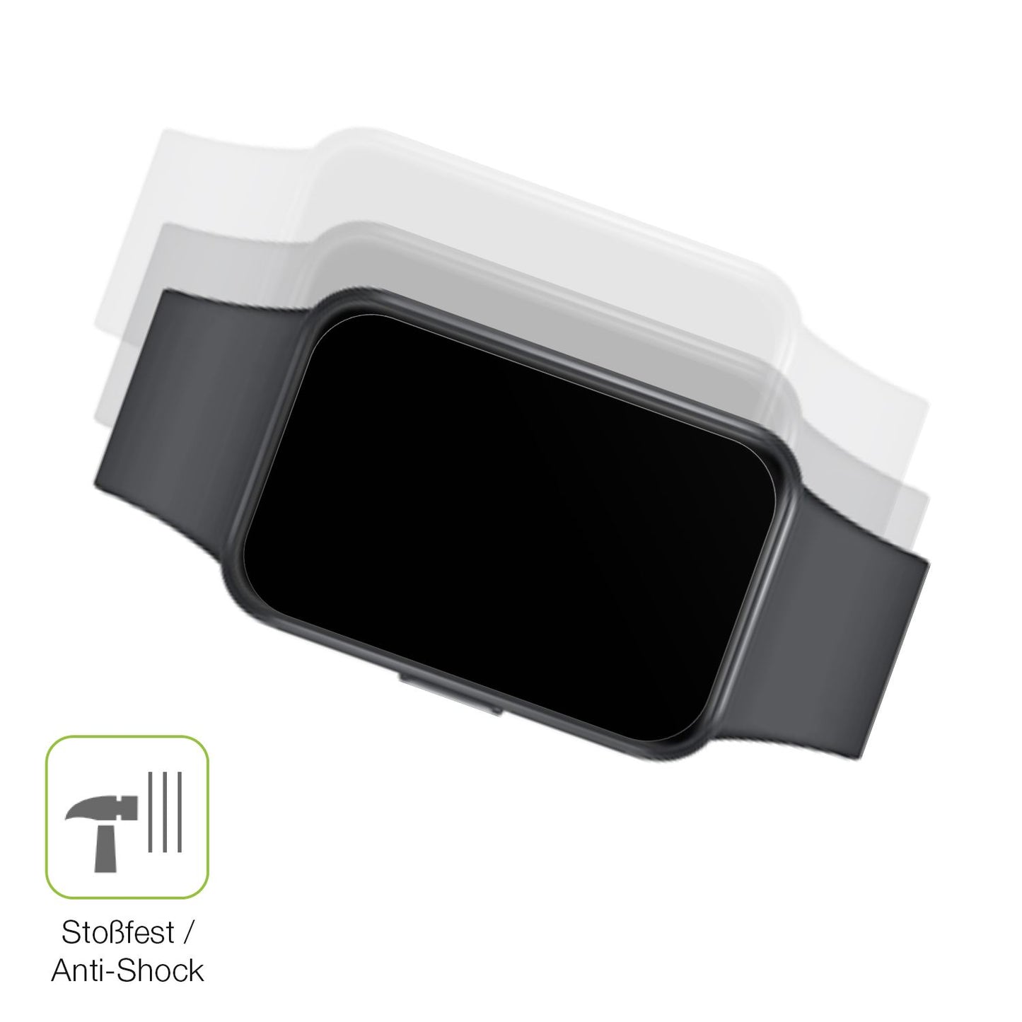 Schutz gegen Kratzer auf dem Samsung Galaxy Fit 3 Glas durch Schlüssel, Stöße gegen die Tischkante oder Stürze