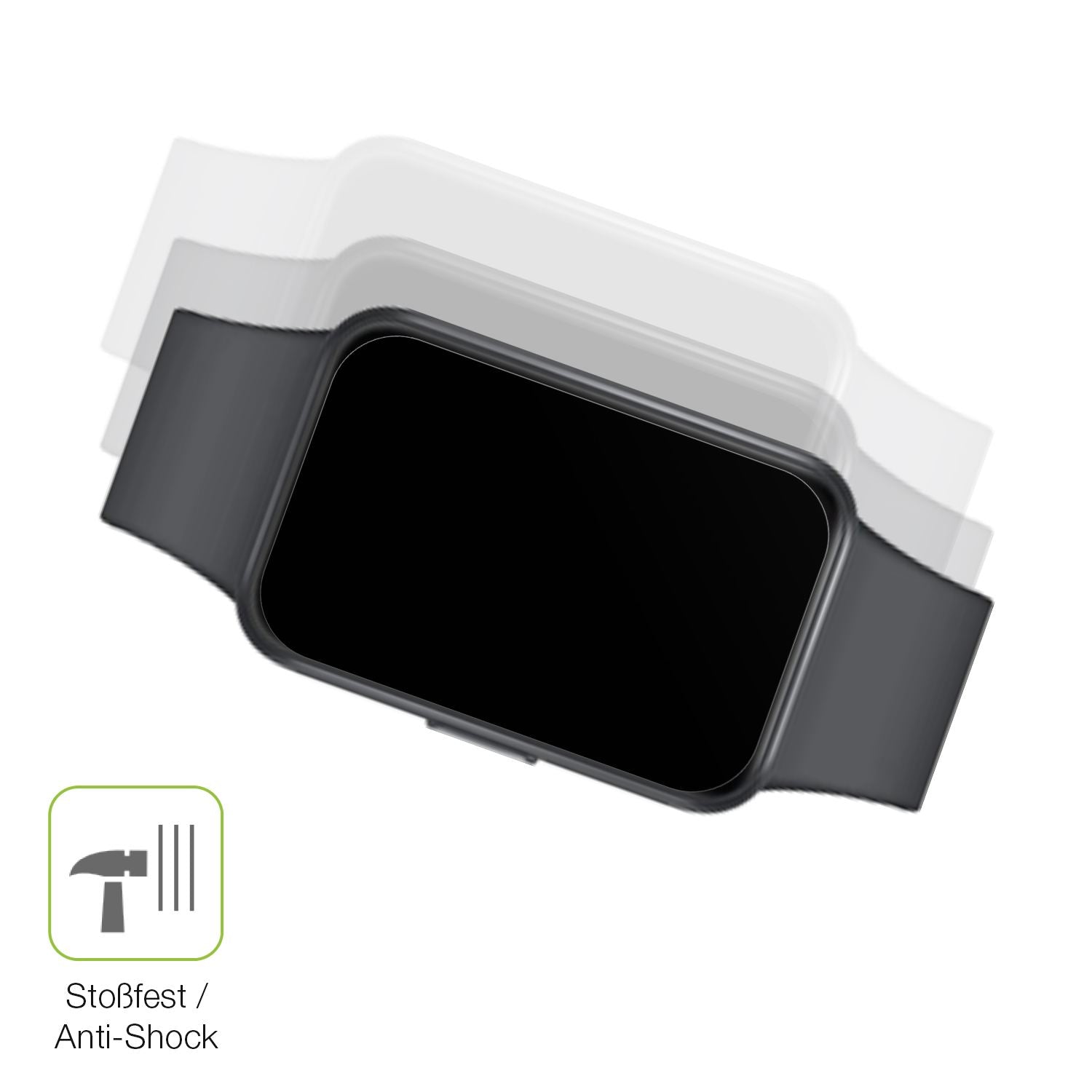 Schutz gegen Kratzer auf dem Samsung Galaxy Fit 3 Glas durch Schlüssel, Stöße gegen die Tischkante oder Stürze