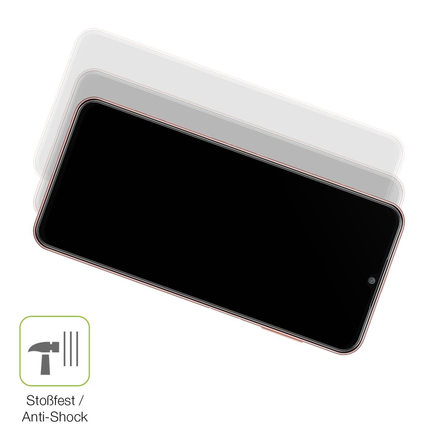 Schutz gegen Kratzer auf dem Samsung Galaxy M13 Glas durch Schlüssel, Stöße gegen die Tischkante oder Stürze