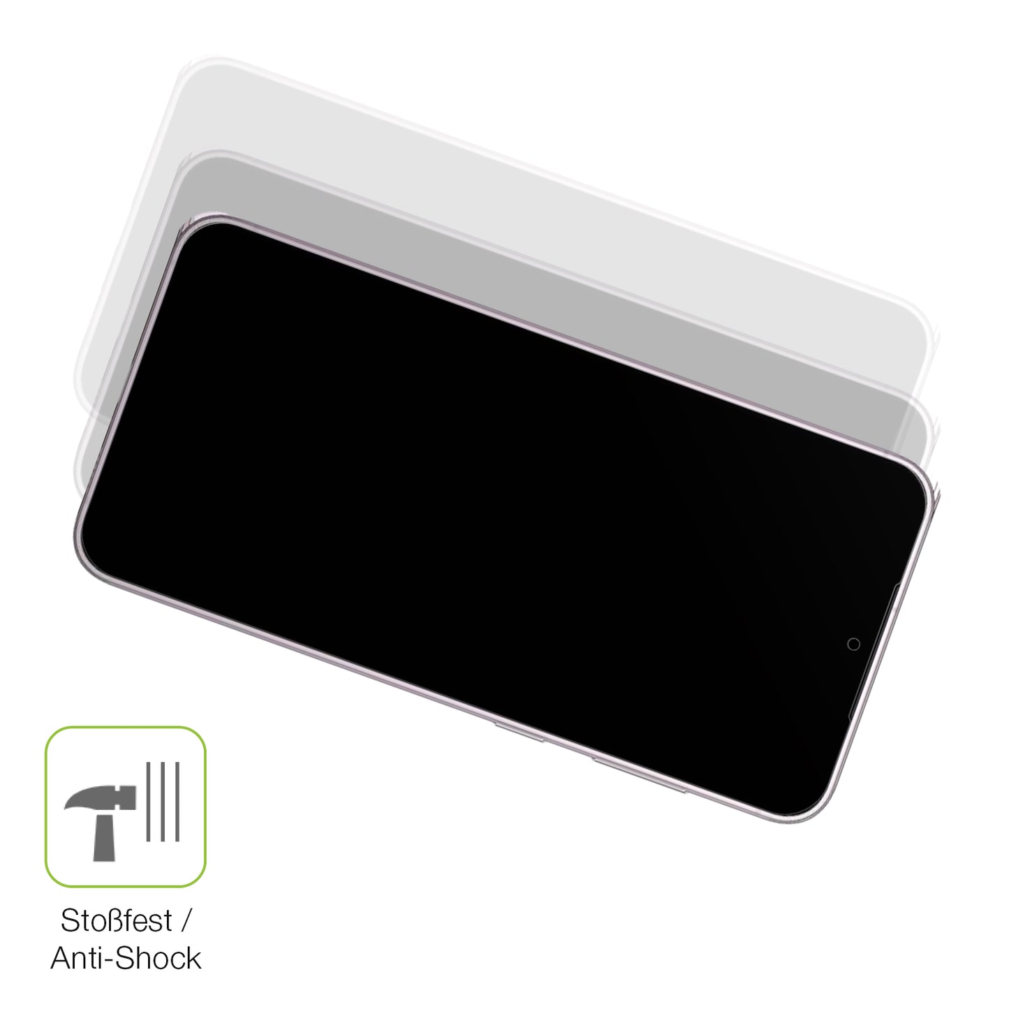 Schutz gegen Kratzer auf dem Samsung Galaxy S23 Plus Glas durch Schlüssel, Stöße gegen die Tischkante oder Stürze