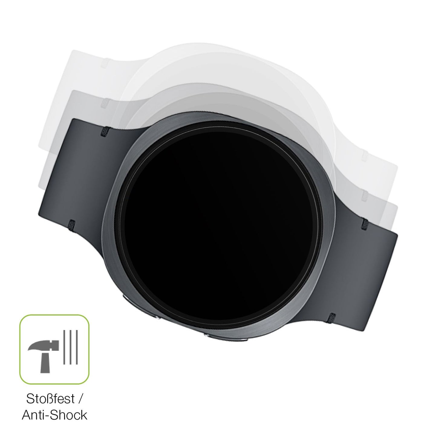 Schutz gegen Kratzer auf dem Samsung Galaxy Watch8 40mm Glas durch Schlüssel, Stöße gegen die Tischkante oder Stürze