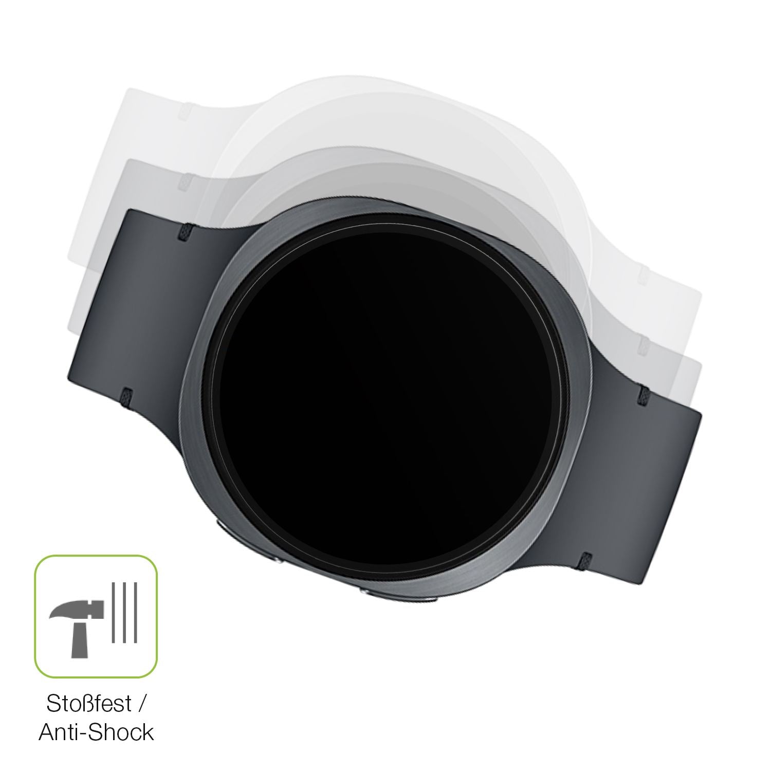 Schutz gegen Kratzer auf dem Samsung Galaxy Watch8 40mm Glas durch Schlüssel, Stöße gegen die Tischkante oder Stürze